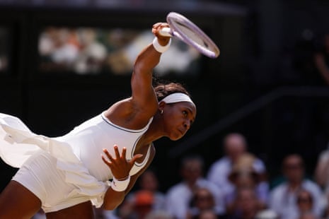 Coco Gauff with a service