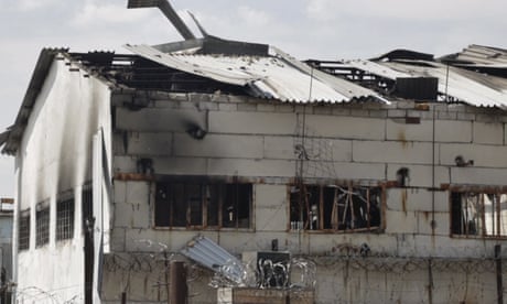 Un edificio destruido en la prisión de Olenivka la semana pasada.