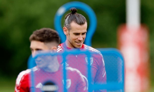 Gareth Bale at a Wales training session this week as they prepare for Nations League action.