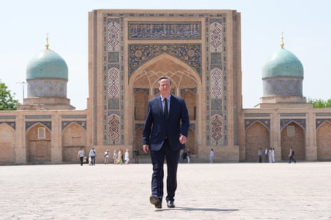 David Cameron, the foreign secretary, during a visit today to the Hazrati Imam Complex in Tashkent, Uzbekistan.