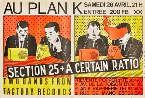 Section 25 + A Certain Ratio, poster Plan K concert, Brussels, by Jean-François Octave, 1980