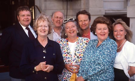 Josephine Tewson, second left, with the cast of Keeping Up Appearances, 1991.