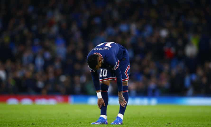 Neymar’s once joyful talent risks being mangled by the PSG project | Neymar 2 A downhearted Neymar after PSG’s defeat at Manchester City.