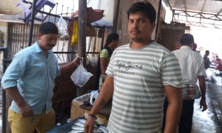 Laxman Chauhan at the fish market in Panjim, Goa.