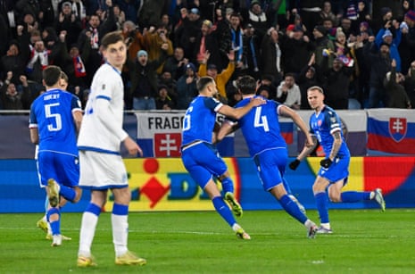 Martin Valjent scores for Slovakia.