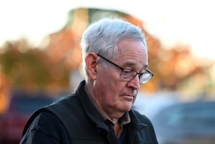 Ian Wilkinson departs from the Supreme Court sitting at the Latrobe Valley Courts in Morwell, Victoria, Monday, May 19, 2025.