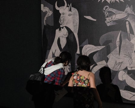 Two girls view Picasso’s Guernica at the Tehran Museum of Contemporary Art