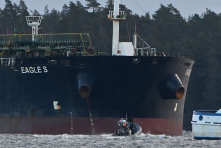 Seized oil tanker Eagle S in Porvoo, Finland.