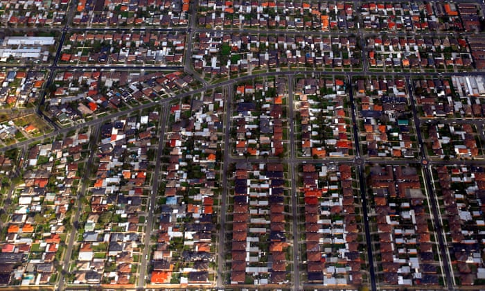 An aerial view of houses located in Sydneys eastern suburbs
