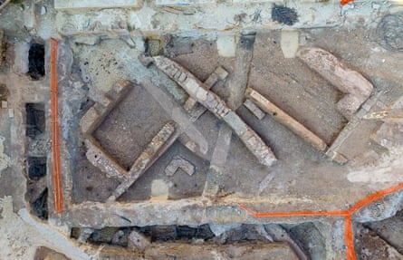 Drone view of excavations