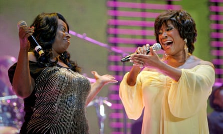 Angie Stone, left, with Patti LaBelle on stage in New Orleans in 2008.
