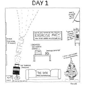 Day 1 from The Quarantine Maps by the artist Fuller.