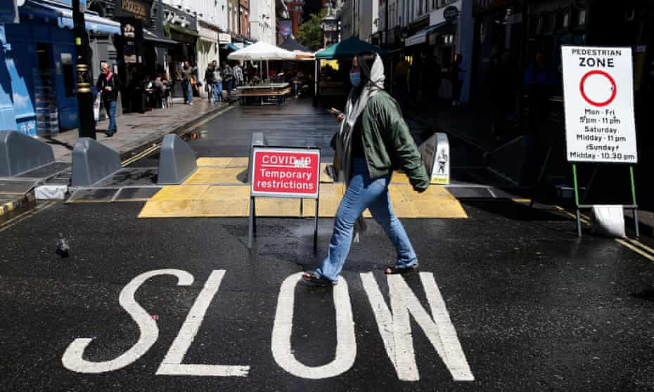 Businesses in Soho, central London, prepare for the easing of lockdown measures in England