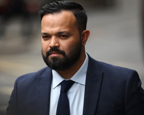 Former player Azeem Rafiq arrives to attend the Cricket Discipline Commission hearing in March