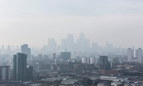 London skyline seen through haze