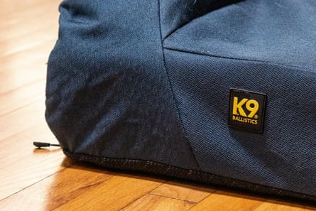 Close up photo of a K9 Ballistics Tough Ripstop Rectangle Bolster Orthopedic Dog Bed