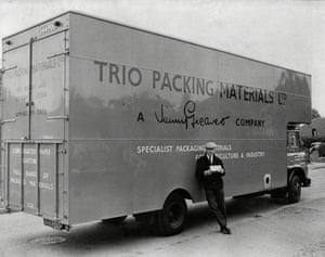 Jimmy Greaves and the lorry for his packing company