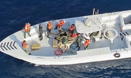 A photo the US says shows an Iranian patrol boat