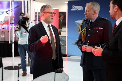 Prime minister Keir Starmer speaks with Air Chief Marshal Richard Knighton.