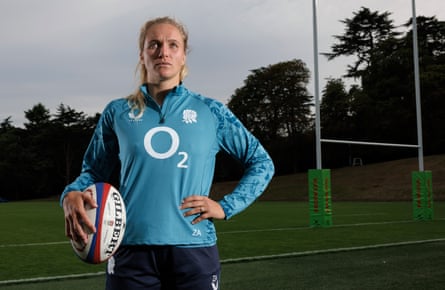Zoe Aldcroft holds the ball