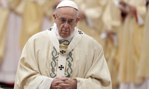 Pope Francis celebrates epiphany mass in St Peter’s basilica at the Vatican.