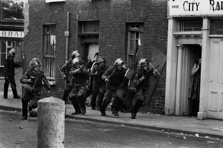 A scene from the Bogside in Derry, Northern Ireland, in 1971.