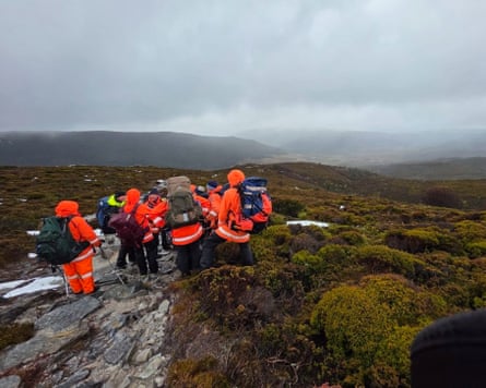 An image from the Cradle Mountain rescue in Tasmania, Australia.