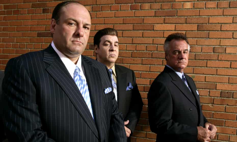 James Gandolfini, as Tony Soprano, with Steve Van Zandt and Tony Sirico.