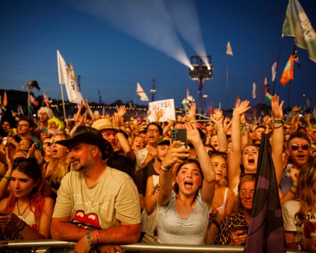 Fans at the front for Olivia Rodrigo as she headlined the Pyramid Stage