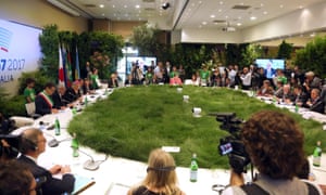The G7 round table in Bologna where environment ministers met to discuss the 2015 Paris accord.