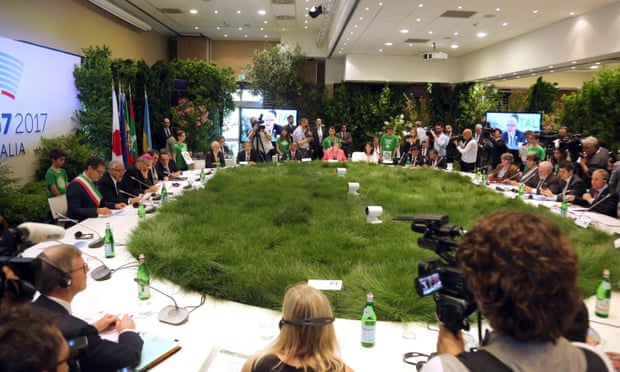  The G7 summit in Bologna where environment ministers met to discuss the 2015 Paris accord. Photograph: Giorgio Benvenuti/AP  
