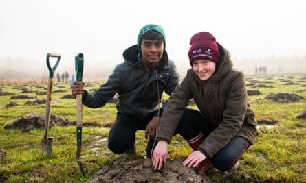 Game of Thrones actor Bella Ramsey after planting trees for the Woodland Trust. The conservation charity is pledging to plant 50m trees by 2025 to help tackle climate change.