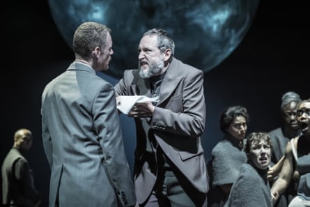 Convincingly deluded … Bertie Carvel, right, as Leontes with Richard Sutton as Jailer.