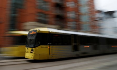A Metrolink tram travels through the centre of Manchester, Britain, February 21, 2017. REUTERS/Phil Noble - RC19B2C11B10