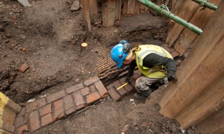 Remains of Shakespeare’s Curtain theatre, uncovered in Shoreditch, east London.
