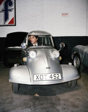 Bryan ferry MESSERSCHMITT KR200 The famous German aircraft company was banned from producing its winged weapons of destruction after World War II and turned its attentions to producing these cute bubble cars. Despite the unbelievably cramped cockpit, Bryan Ferry still looks cool - or maybe just numb from the lack of leg room. Contact neil@thisdayinmusic.com