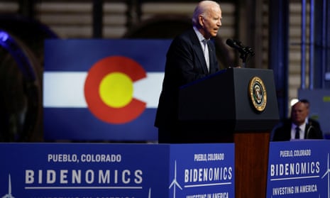 Joe Biden delivers remarks at CS Wind, the largest wind tower manufacturer in the world, in Pueblo, Colorado, moments ago.