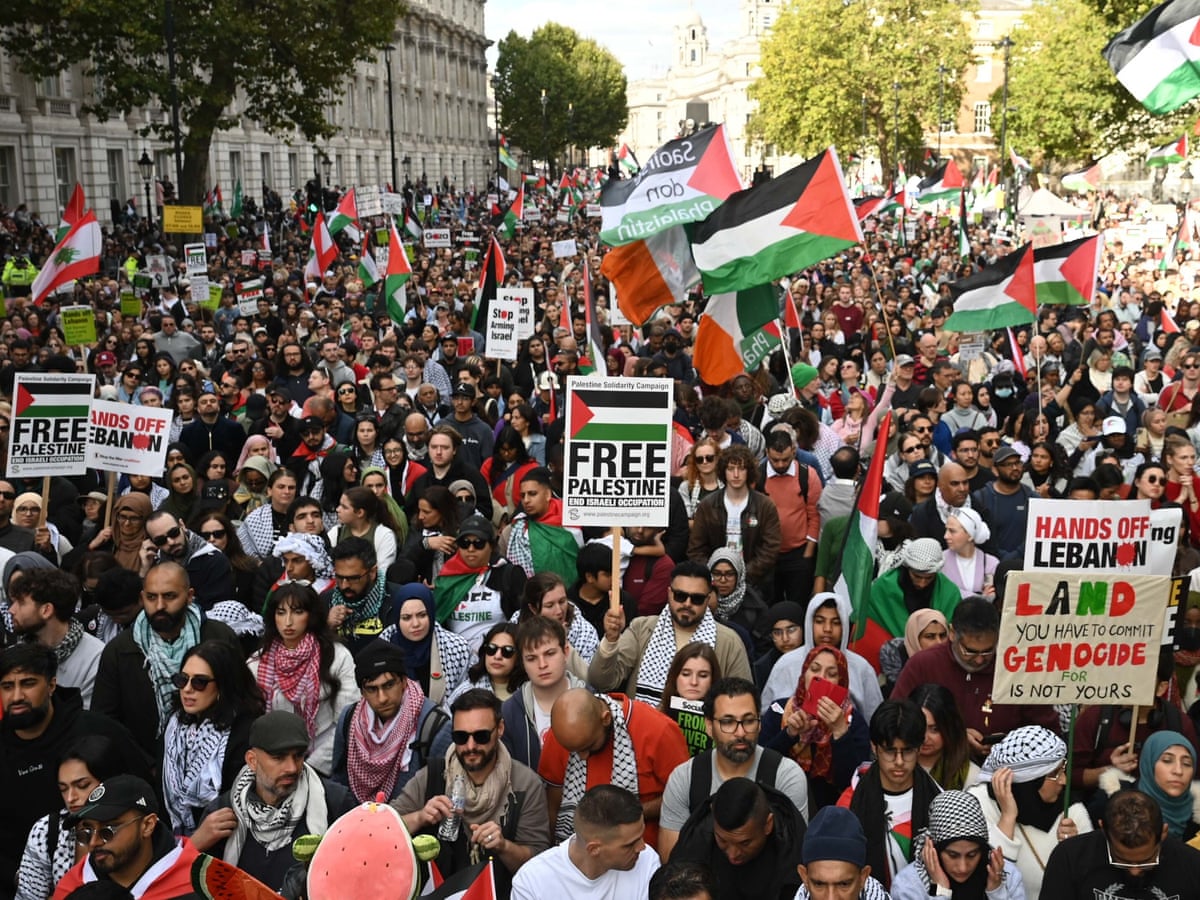 Tens of thousands join pro-Palestinian protests in London | Protest | The Guardian