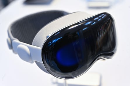 The Apple Vision Pro headset is seen on display at the Fifth Avenue Apple store in New York City. The Vision Pro, the tech giant’s $3,499 headset, is2WG8X36 The Apple Vision Pro headset is seen on display at the Fifth Avenue Apple store in New York City.
