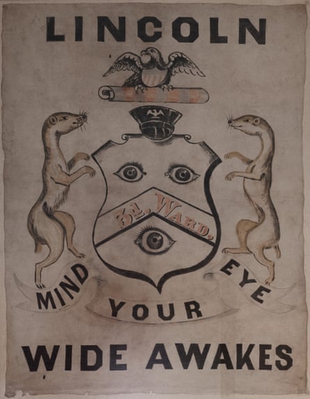A banner in the the Old Capitol building in Springfield, Illinois.