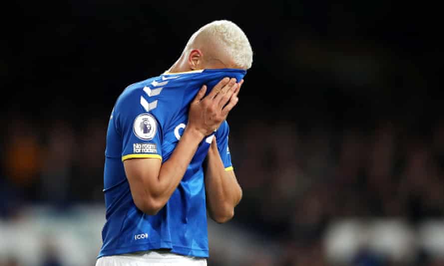 Richarlison of Everton reacts after a missed chance.
