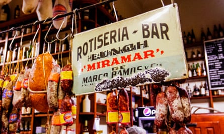 Hanging sausages at Miramar, Buenos Aires, Argnetina