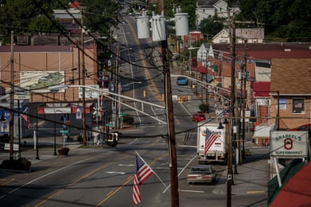 A view of the town center in Pennington Gap, Va., on Monday, July 25, 2016. In Lee County, where 85% of people voted for Trump and almost half rely on food stamps, Appalachian Voice had earmarked $40,000 for an asbestos survey in Pennington Gap.