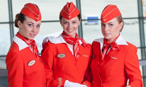 Aeroflot flight attendants in uniform