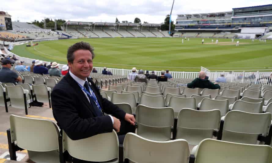 Nigel Huddleston watching a game at Edgbaston in 2020