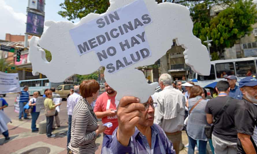 Demonstrations against medicine shortages in Caracas. ‘I’ve lost count of how many drug stores I have been to in the past week, but there is nothing.’