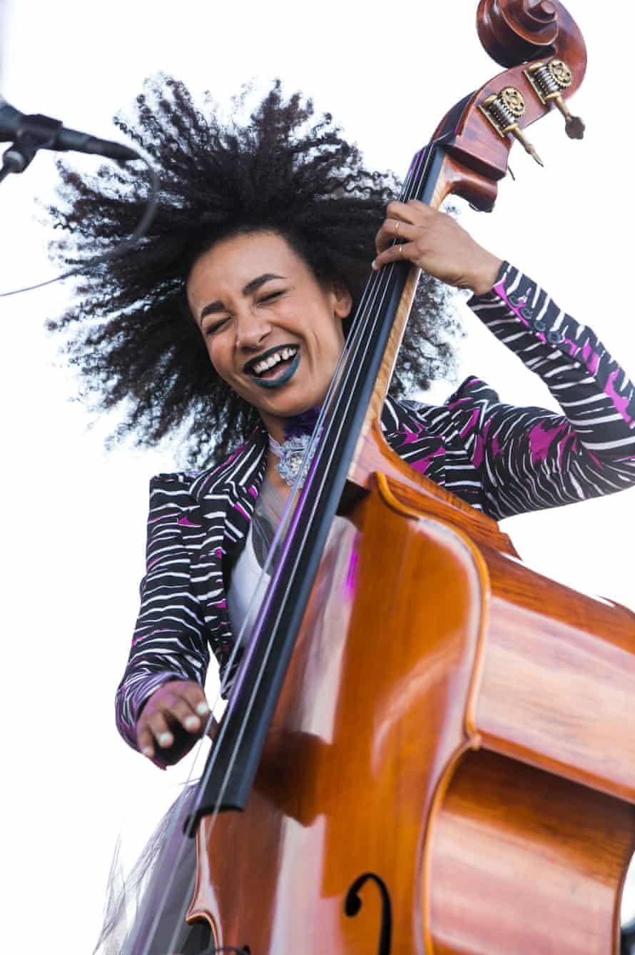 ‘Everyone who touches it is in awe’ … Esperanza Spalding and  her bass. Photograph: Mediapunch/Rex/Shutterstock