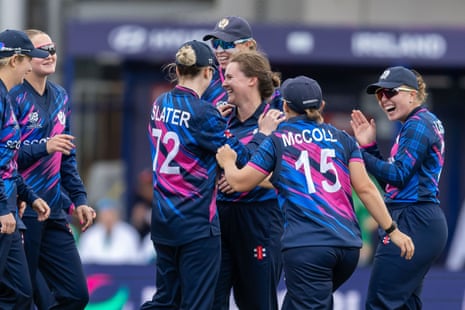 The Scotland players celebrate that early dismissal.