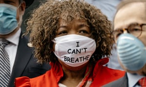 Gwen Carr, racial justice activist and mother of Eric Garner, at a press conference calling for a ban on police chokeholds on Tuesday.