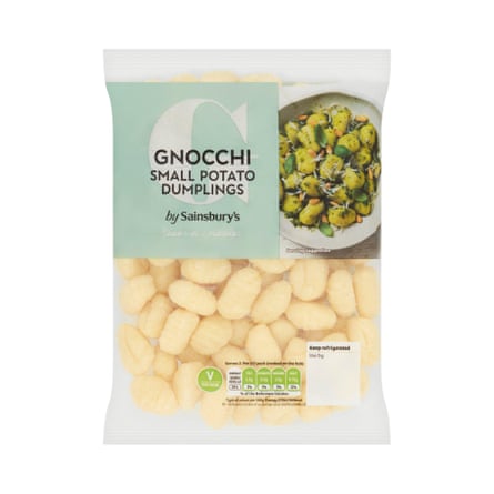A packet of Sainsbury’s fresh gnocchi